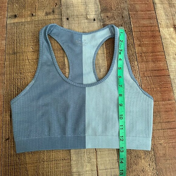 Body Cotton on Two Tone Recycled Plastic Sports Bra Blue Light Blue - Picture 3 of 7
